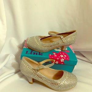 Kids rhinestone high heels